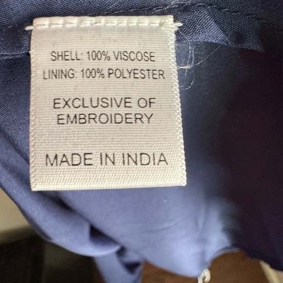 Jessa Kae Helen smocked blue dress with smocked bodice and scalloped sleeves l - Picture 5 of 5